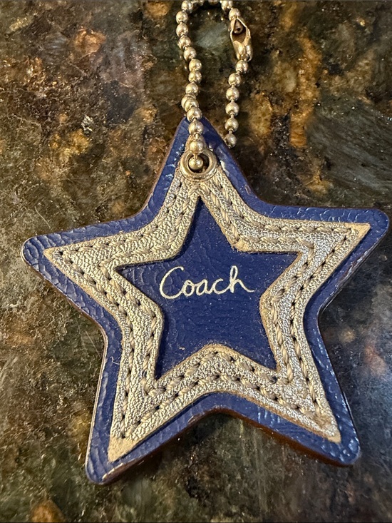 Coach Accessories - Coach Navy Star Leather Bag Charm with Silver Accents